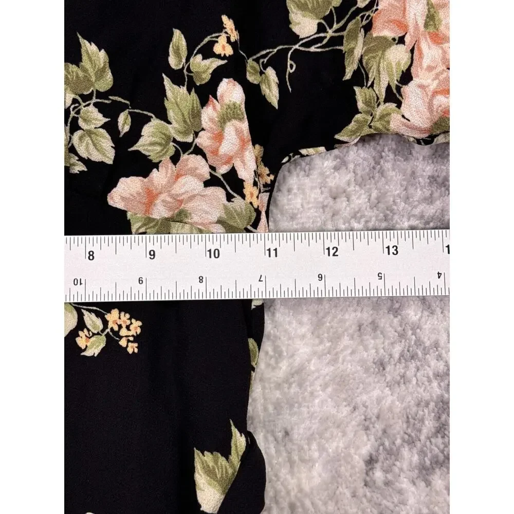 Reformation Jumpsuit 2 Womens Lemongrass Black Floral Crepe